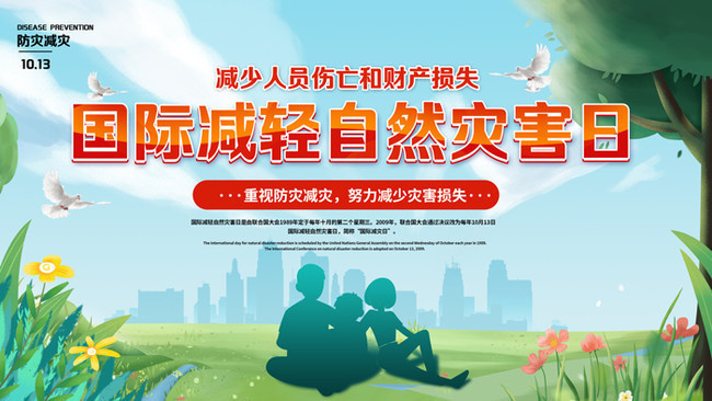 國(guó)際減輕自然災(zāi)害日防災(zāi)減災(zāi)宣傳海報(bào)圖片